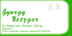 gyorgy metzger business card