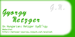 gyorgy metzger business card